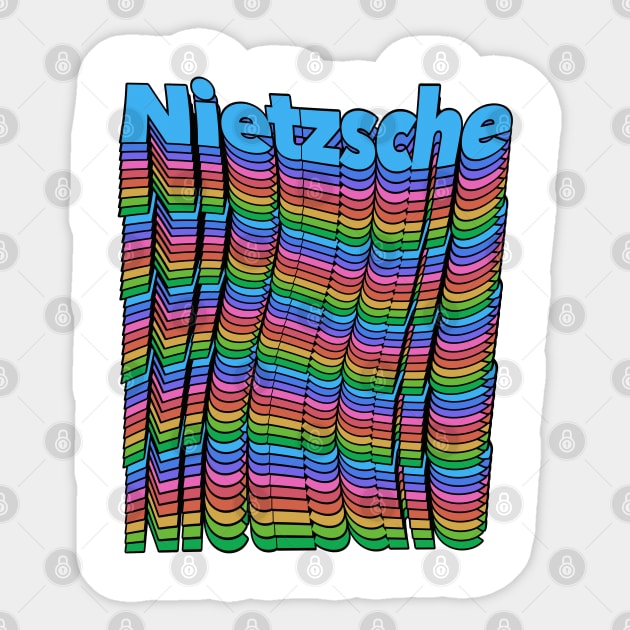 Nietzsche  / Retro Styled Typographic Graphic Design Sticker by DankFutura